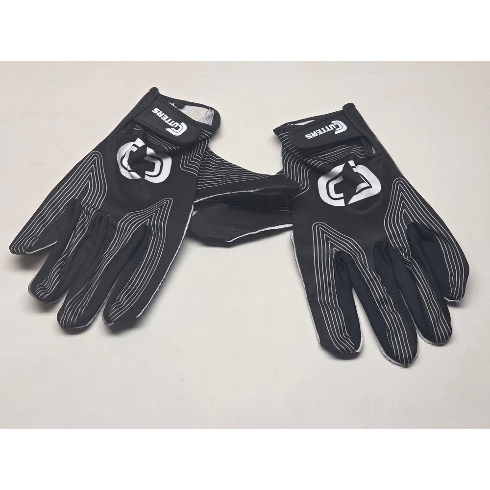 Cutters‎ Epic Receiver Football Gloves Youth L/XL Black White CG90630 Grip Gear